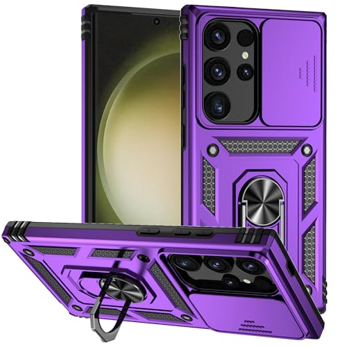 Coque Samsung S24 Ultra antichoc militaire à clapet caméra violet