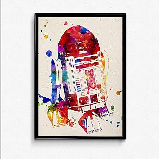 Nacnic Poster de R2D2 estilo acuarela. Láminas de cine, películas, y actores. Posters de películas antiguas con estilo acuarela. Tamaño A4 | Ya disponible en tu tienda friki favorita! En mundofriki.es!