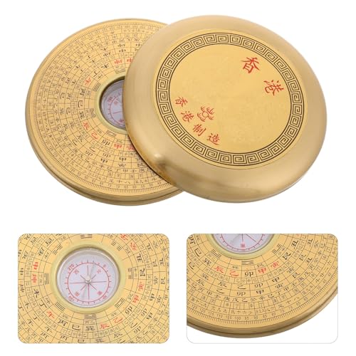 Brújula portátil de cobre Feng Shui con tapa, 9.5 cm miniatura 7