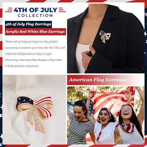 Image of American Flag Pin Patriotic Enamel Brooch USA 250th Birthday 250 Years Anniversary 4th of July Independence Day Accessories Celebration Gift