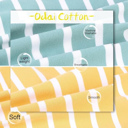 Image of MIHACHI Dog Shirts Cotton Striped T-Shirt, Summer Pet Clothes for Small Dogs, 2-Pack Soft Puppy Apparel Cat Tee, Sleeveless Lightweight, Quick Dry, Breathable,Stretchy, Blue Yellow M