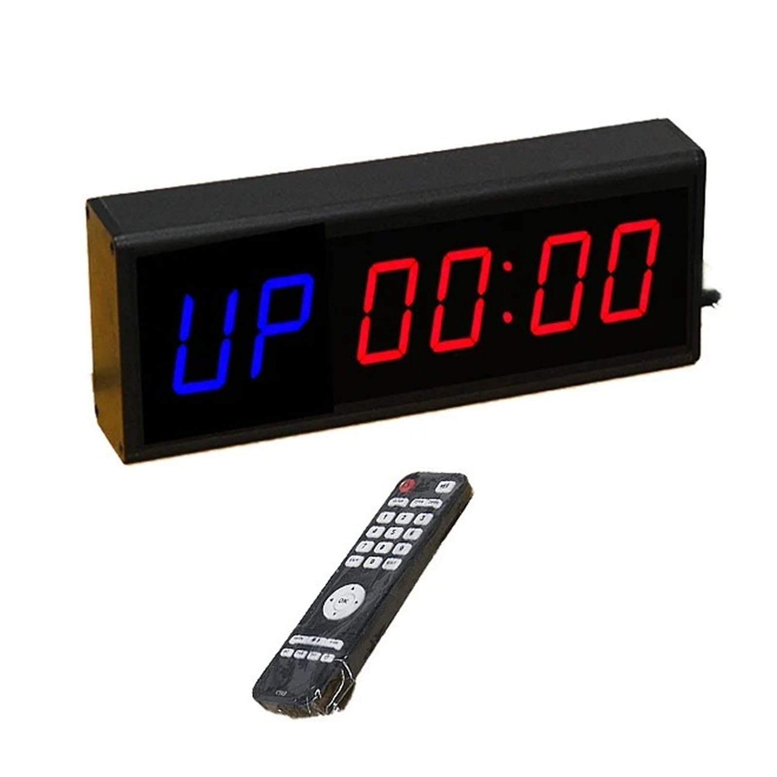 Reloj digital LED multifunción de pared con cuenta regresiva de 6 dígitos y temporizador for entrenamiento de intervalos Uso en múltiples escenarios(Blue)