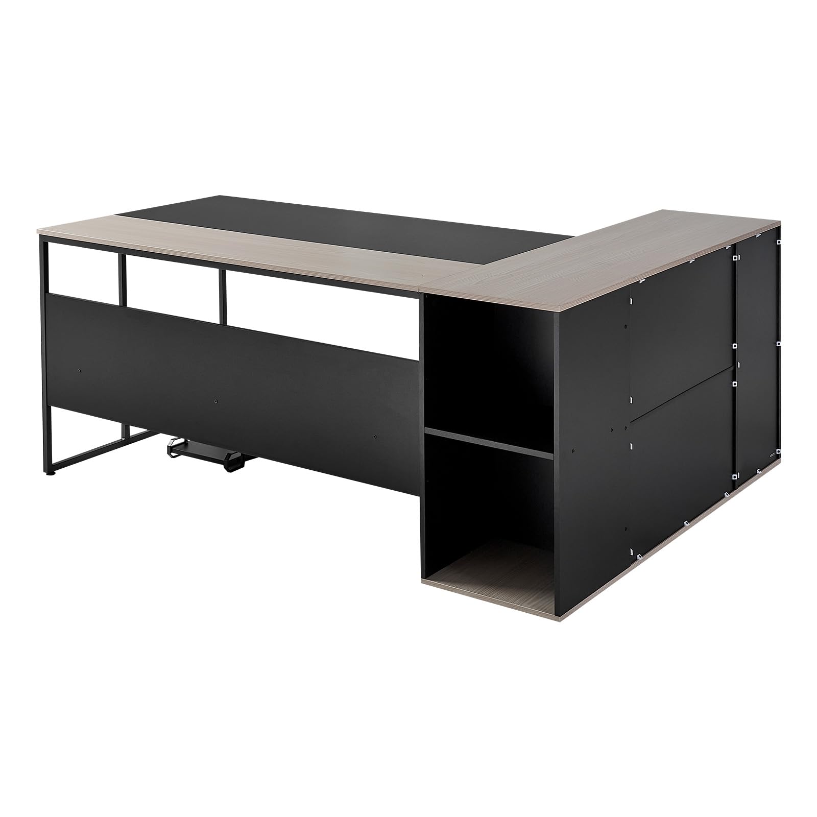 VEVOR Scrivania Direzionale a L, Ampia Scrivania in Legno Moderna per Ufficio con Cassetti, Mobiletto Portaoggetti e Supporto per CPU, Capacità di Carico di 158,7 kg, per Computer per Lavoro, Studio