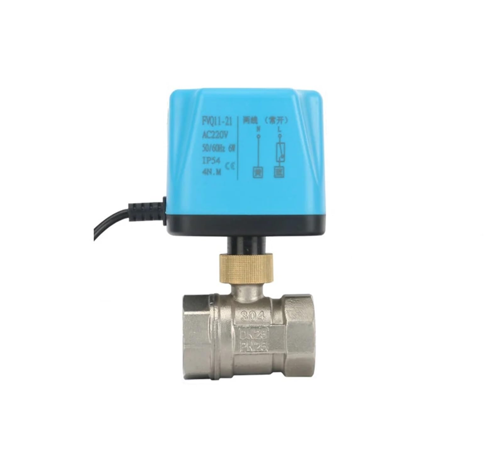 HKYPCOKVK 1" 304 Normally Closed Motorized Ball Valve 220V 12V 24V 2-Wire Electric(CLOSED-220VAC)