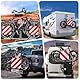 Rppiup Warntafel Fahrradträger, 2 in 1 Aluminium Warntafel Italien Spanien mit 4 Spannseile,Reflektierend Rot Weiß Warntafel Italien Fahrradträger 50x50cm für Fahrradträger,Heckanhänger,Auto,Wohnmobil