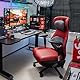 EMIAH Elektrischer Massage Gaming Stuhl mit Fußstütze Ergonomische Chefsessel Bürostuhl mit Lordosenstütze Racing Style High Back Computerstuhl 8D Verstellbare Kopfstütze und Armlehne (Rot)