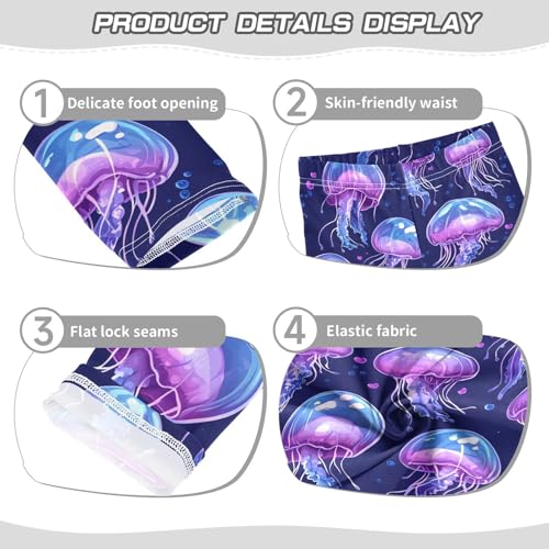Purple Jellyfish Cute Girls Leggings Soft Stretch Workout Yoga Dance Pants for Kids Casual Tights3