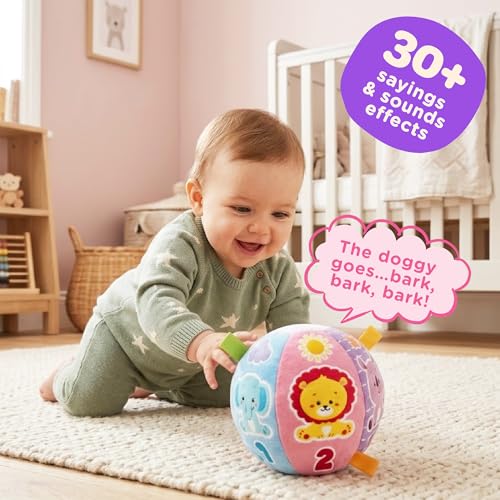 Move2Play, Interactive Baby Ball with 30+ Sounds & Songs | Toys for 1 Year Old Boys & Girls | Baby Toys 6-12+ Months | Musical Crawling Ball for Toddlers 1-3 | 1st Birthday Gift | Pastel - Image 2