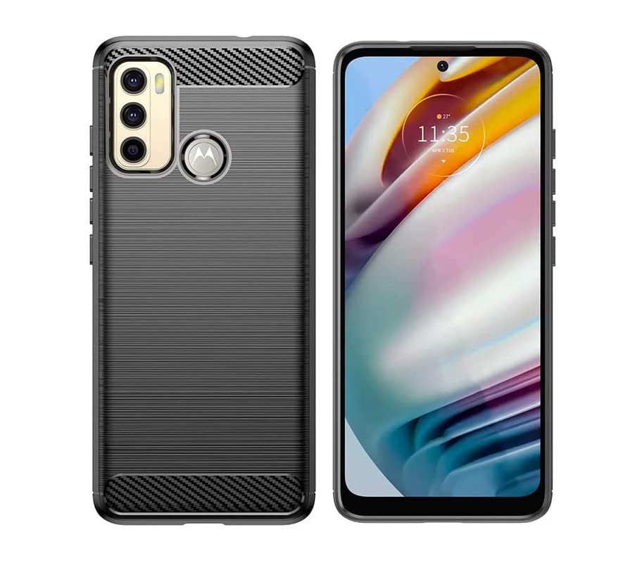 Image of NPRC Hybrid Ultra Slim Protective Case TPU Non-Slip Carbon Fiber Texture Shockproof Case Cover for Moto G40 - Black