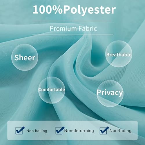 Yancorp 6 Panels Sheer Curtains Rainbow Window Decoration Voile Drapes 63 Inches Kids Girls Boys Party Favor Christmas Classroom Decor Bedroom Backdrop (Macaron, （W40 X L63） X 6 Panels) #TOP6