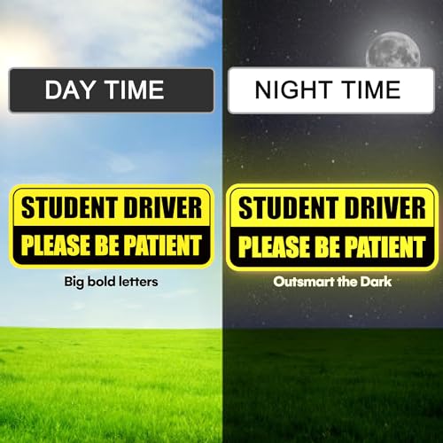 Image of 3 Pcs Student Driver Car Magnet, Please Be Patient Student Driver Magnet | Teen Driver for Car Removable Novice Rookie Safety Atntteion Sign - Weather-Resistant Yellow /Black