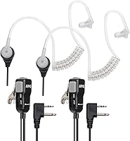 Midland AVPH3 Transparent Security Headsets with PTT/VOX - Wraparound Comfort, Hands-Free Pair for Radios
