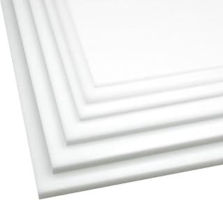 Bocolon HDPE Plastic Sheet 1/8" Thick 12x12 White - Durable High Density Polyethylene Board for DIY, Cutting Boards & Industrial Use