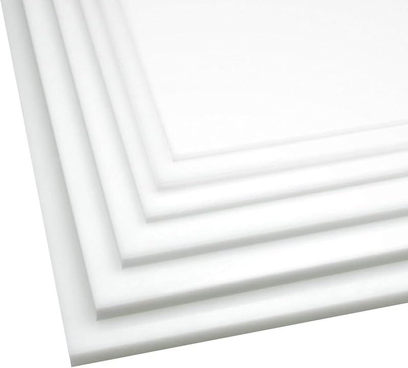 High Density Polyethylene Sheets HDPE Plastic Sheet Board for DIY, Heavy Duty Industry, 1/4" Thick,Size 6" x 6", White Color