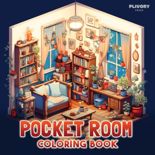 Pocket Room: Coloring Book Features Tiny, Cozy, Beautiful & Peaceful Rooms Illustrations for Relaxation and Stress Relieving: Art Lovers Gifts For Adults Teens Girls, Mini Home Colored Papers image 2