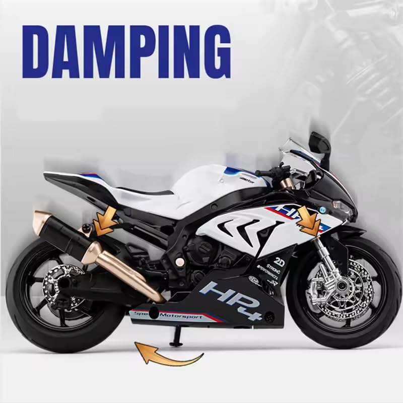 Image of 1:12 Scale HP4 Race Diecast Motorcycle Model - Realistic Collectible Toy Bike, Kickstand & Detailed Graphics - Perfect for Collectors & Gift for Bike Lovers(Assorted Colours)