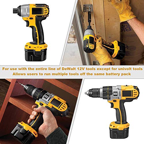 2Pack 12V 3.6Ah DW9071 Battery Replacement for DeWalt 12V XRP Battery Ni-Hh DC9071 DC9072 DE9037 DE9071 DE9072 DE9074 DE9075 Compatible with DeWalt 12Volt Tools