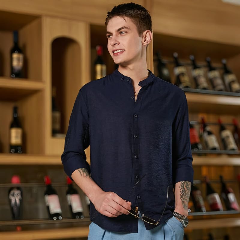 Image of CAHOOT Men's Shirt for Casual Wear | Spread Collar | Long Cuffed Sleeves | Button Closure | Shirt Crafted with Comfort Fit for Everyday Wear
