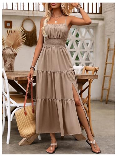Image of BEAUDRM Women's Summer Maxi Dresses Boho Dresses Beach Vacation Sundresses | Fall Wedding Guest Dress, Summer Dresses for Women, Vacation Summer Outfits, Flowy Dresses