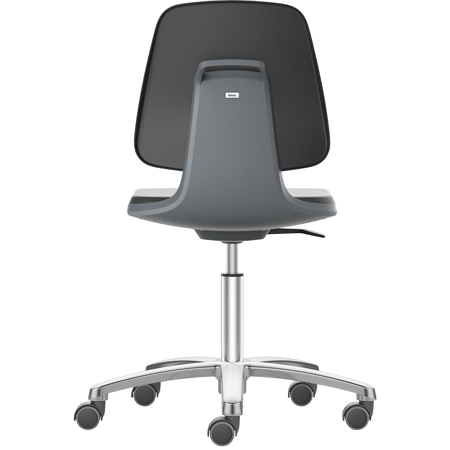 BIMOS | Sedia girevole da lavoro LABSIT | Basamento a cinque razze con rotelle, sedile rivestito in similpelle, verde