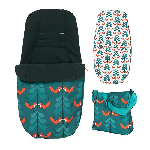 Cosatto Giggle 2 in 1 Accessory Pack – Change Bag & All Season Footmuff, Fox Friends