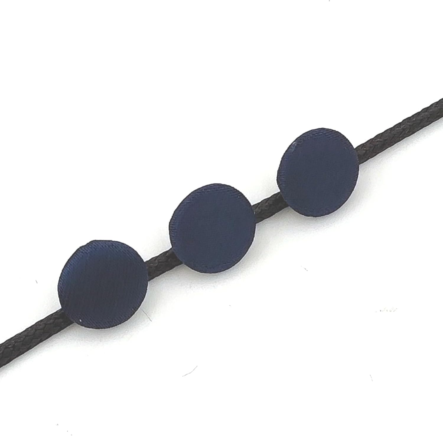 30pcs Navy Satin Fabric Cloth Covered Buttons with Shank for Bridal Wedding Dress Buttons, DIY Sewing, Handmade Scrapbooking Decorations 12.5mm - Image 2