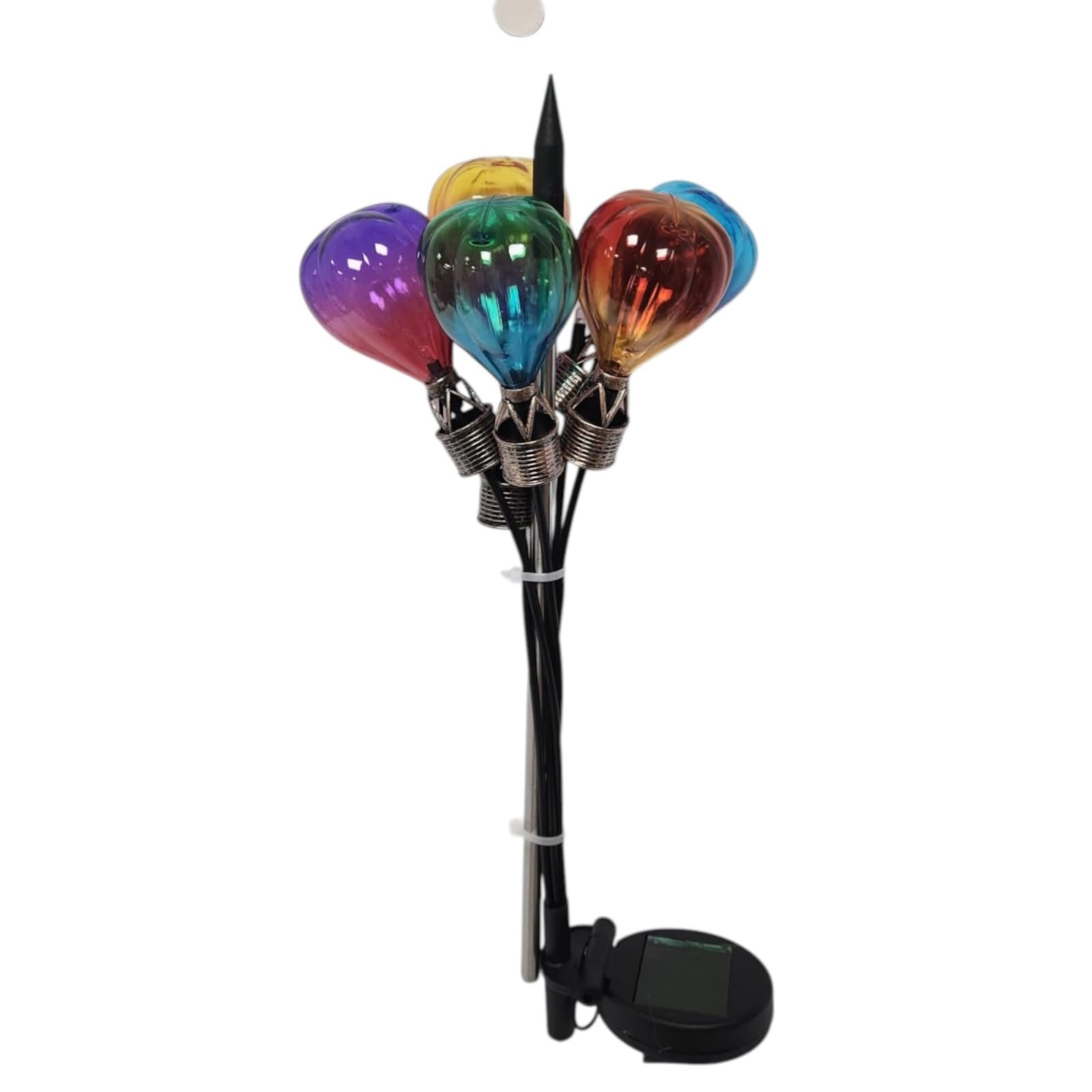 Solar Garden Stake Lights Hot Air Balloon Design – Outdoor Decorative Pathway Lights with Flame Effect LED, Auto On at Night, Multicolour Yard Lighting (1)