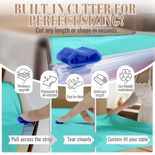Image of Plastic Table Cloth Disposable, 54In X 300Ft Table Cover Roll