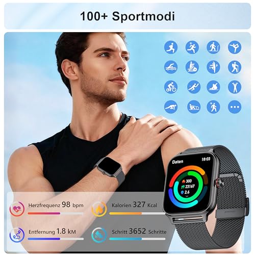 Blutdruck Smartwatch Damen Telefonfunktion für Apple Samsung Huawei Xiaomi – Ansicht 4