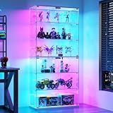 FREDEES 180cm Glasvitrine mit RGB-LED und Bewegungssensor