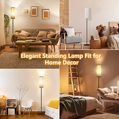 Floor Lamp for Living Room, Modern Standing Lamps with Remote & Foot Switch, 2700k-6500k Dimmable Tall Reading Lamp with Linen Shade | Standard Lamp Night Light for Bedroom Office (Modern) - Image 6