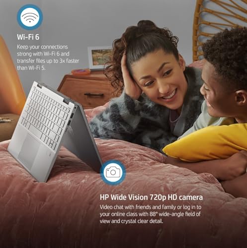 Image of HP Pavilion 14 inch FHD Touchscreen Pavilion x360 2 in 1 Laptop - Intel Core 5-120U(Beats I7 1355U) - Wi-Fi 6 - Bluetooth - Silver, Windows 11 - W /Mouse Pad(16GB RAM | 1TB SSD)