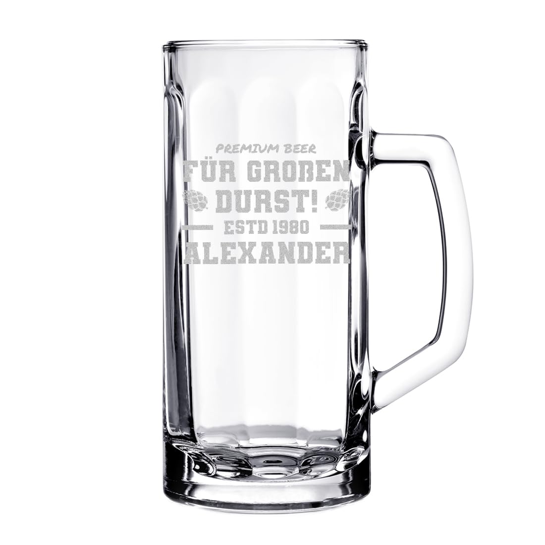 polar-effekt 2-TLG Geschenk-Set Bierkrug 0,5 Liter und Holzkiste zum Geburtstag mit Gravur - Bierseidel Vatertagsgeschenk - Bierglas zum Jubiläum mit Füllstrich - für Papa, Opa und Freund