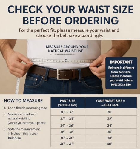 Image of GIOLYNN Men's Genuine Leather Belt for Men, Formal /Casual,Autolock,Black | Choose Size Waist Size | (Black)