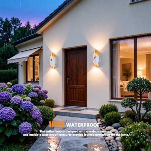 SDUYTDG Applique murale extérieure LED carrée moderne, étanche IP65, pour porche, terrasse, porte d'entrée ou garage, 3000K – vue 3