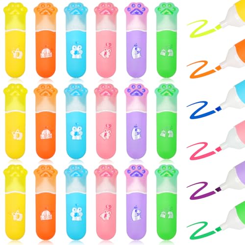 OPPZZIT® Mitgebsel Kindergeburtstag5、6、7、8、9、10 Jahre -24 Stück Mini Textmarker Kinder Set für Geschenke Party, Süße Marker Stifte Set für Give Aways Kindergeburtstags Mitgebsel