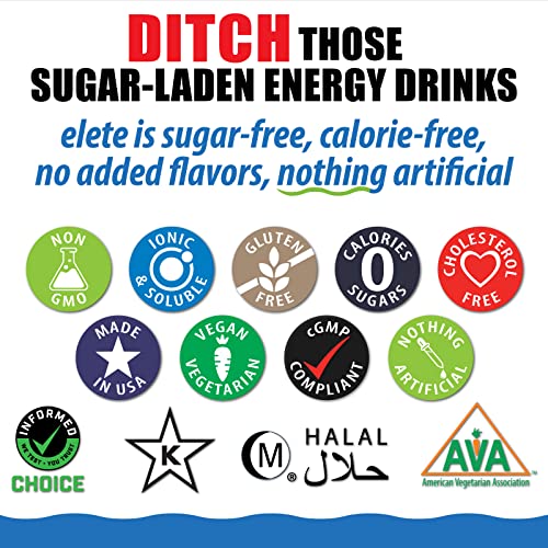 Elete Electrolyte Add-In Hydration Drops | Sodium, Magnesium, Potassium & Trace Minerals | Unflavored, All Natural | Leg & Muscle Cramp Relief | Transform Any Drink Into A Sports Drink, 4 Ounce #TOP4