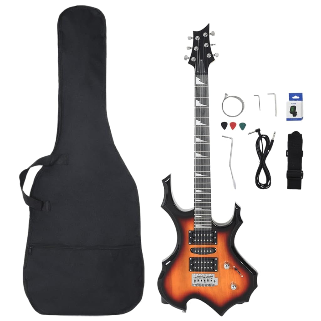Generico Chitarra Elettrica Principianti e Custodia Marrone Nera 4/4 39",Marrone e Nero,3.79kg,70186