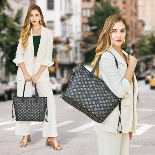Image of Women Fashion Synthetic Leather Handbags Tote Bag Shoulder Bag Top Handle Satchel Purse Set