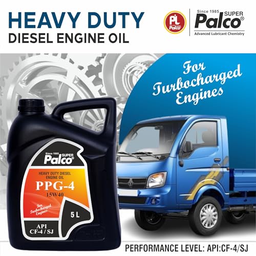 Image of PALCO PPG-4 15W40 | API:CF-4 /SJ & MB 228.1 Multigrade Engine oil for Diesel Commercial Road Transport Off Highway Vehicles | New Generation Automotive Vehicles | 5 Litres (Pack 4)