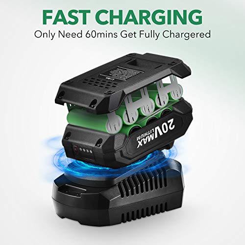 image for K I M O. 20V Cordless Leaf Blower Double Length Blow Tube 2-in-1 Blowe