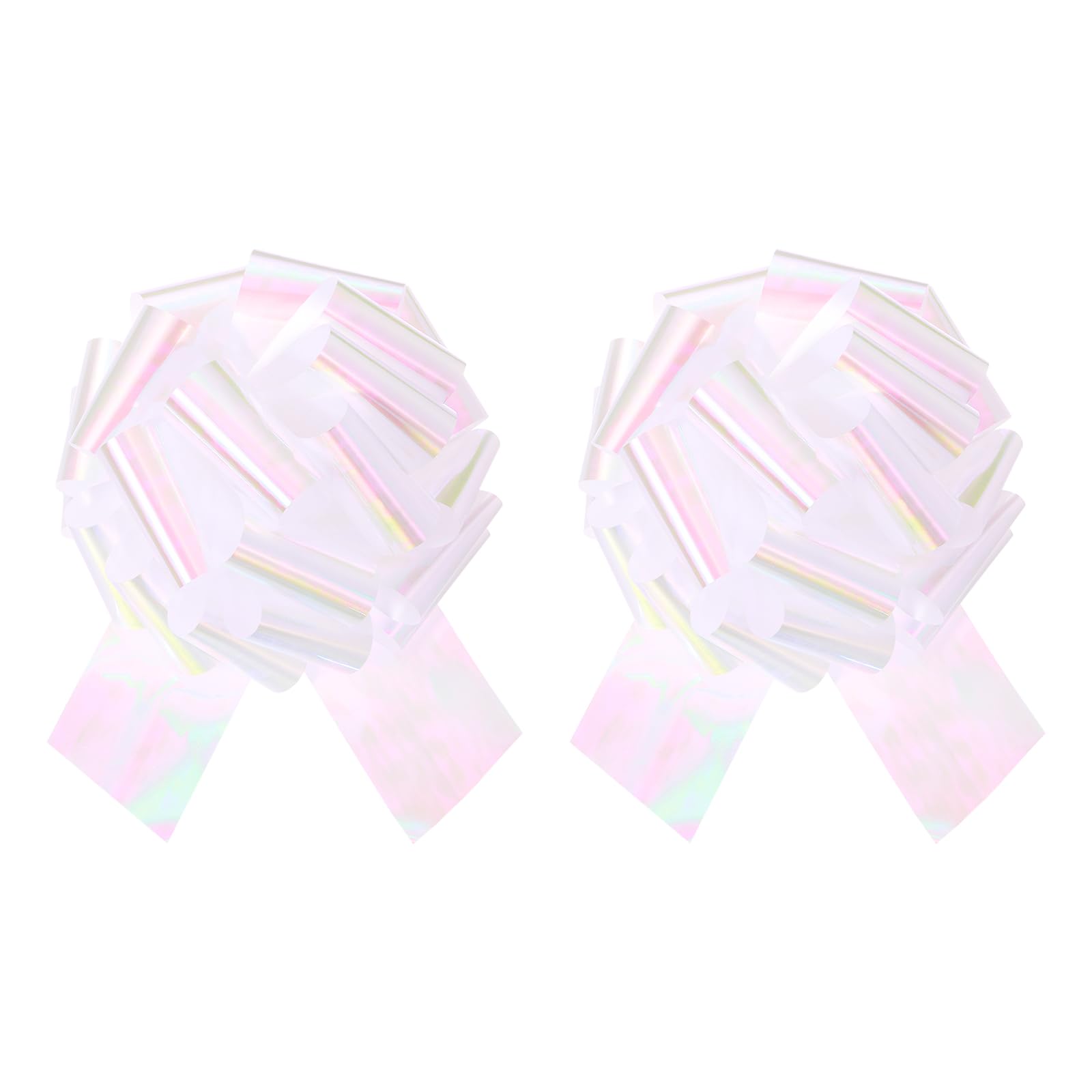 QUARKZMAN 2Pcs Fiocchi Regalo Metallizzati Grandi per Auto Colorati Bianco | 18 Pollici, Con Nastro, Matrimonio Cestini Regali Natale