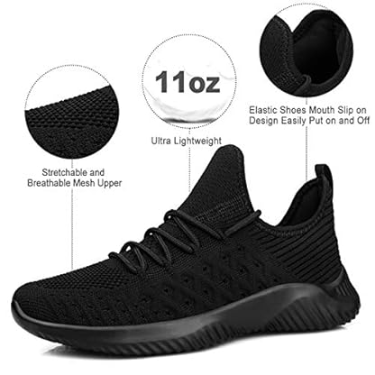 Feethit Womens Slip On Walking Shoes Non Slip Running Shoes Breathable Workout Shoes Lightweight Gym Sneakers - Image 3