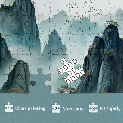 Colorful Book Mountain Puzzles para Adultos 1000 Piezas Arte, Hermoso Rompecabezas de Bird Animal Plant Tree Nature, Bonito Paisaje Forest Autumn Painting Scenic Puzzle miniatura 3