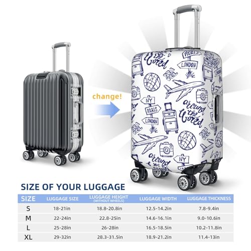 Travel Luggage Cover Protector - World Travel2 Washable Suitcase Covers For 18-32 Inch Luggage2
