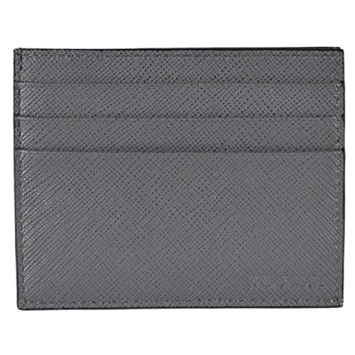 Prada Lux Saffiano Bicolor Card Case, Nero/Mercurio (Black/Gray) 2MC2232