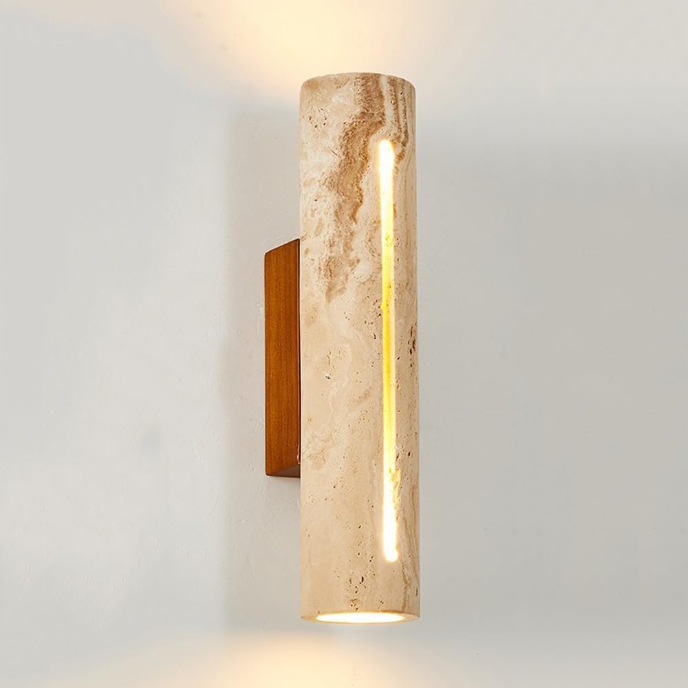 HCZKIUJY Nordic Light Marble l Sconce up Down Lighting Indoor Long Linear l Light Bar Natural Stglass Farmhouse Vintage l Lamp Bedroom l Mounted Lamp for Bedside Stairway