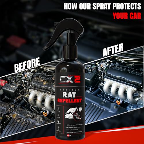Image of CX2 Rat Repellent Spray for Car Home Office Mouse | Natural Powerful Pest Control Protect Wires in Car Bike Computer | Easy to Use, Non Toxic No Kill Only Repels