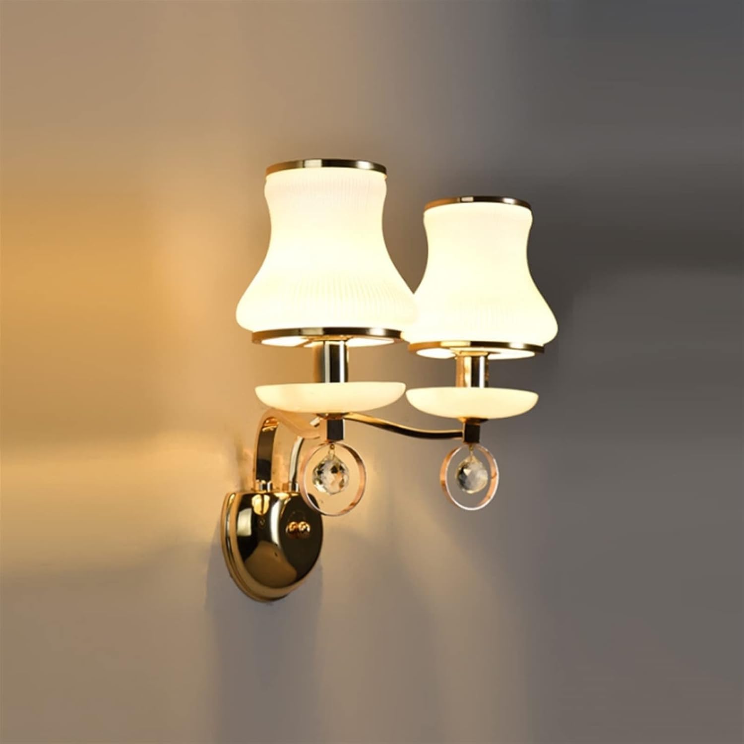 HYJAUSXB European Modern Simple Bedside Wall Lamp Double Head Iron Tray Home Decoration Fixture Corridor Aisle Landscape Light Luxury, Pendant