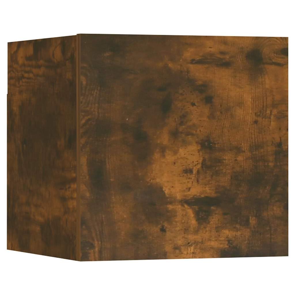 8er Set TV Wandboard Räuchereiche Holzwerkstoff Hängeschrank
